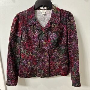 Christopher & Banks Stretch Denim Style Crop Jacket Sz. Small EUC Pit-Pit 18.5"